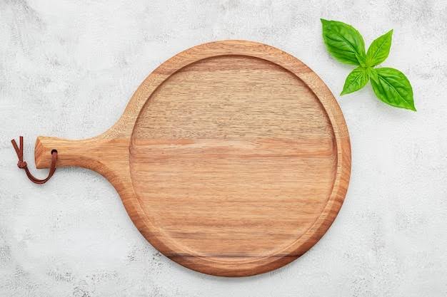 10" Serving Round Wooden Tray with Handle " Pure Wooden "