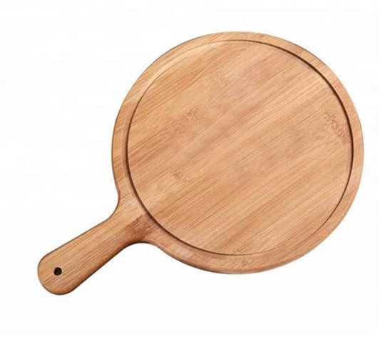 13" Serving Round Wooden Tray with Handle " Pure Wooden "
