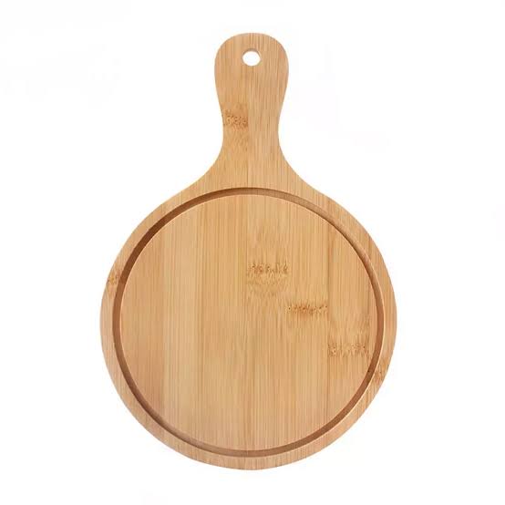 10" Serving Round Wooden Tray with Handle " Pure Wooden "