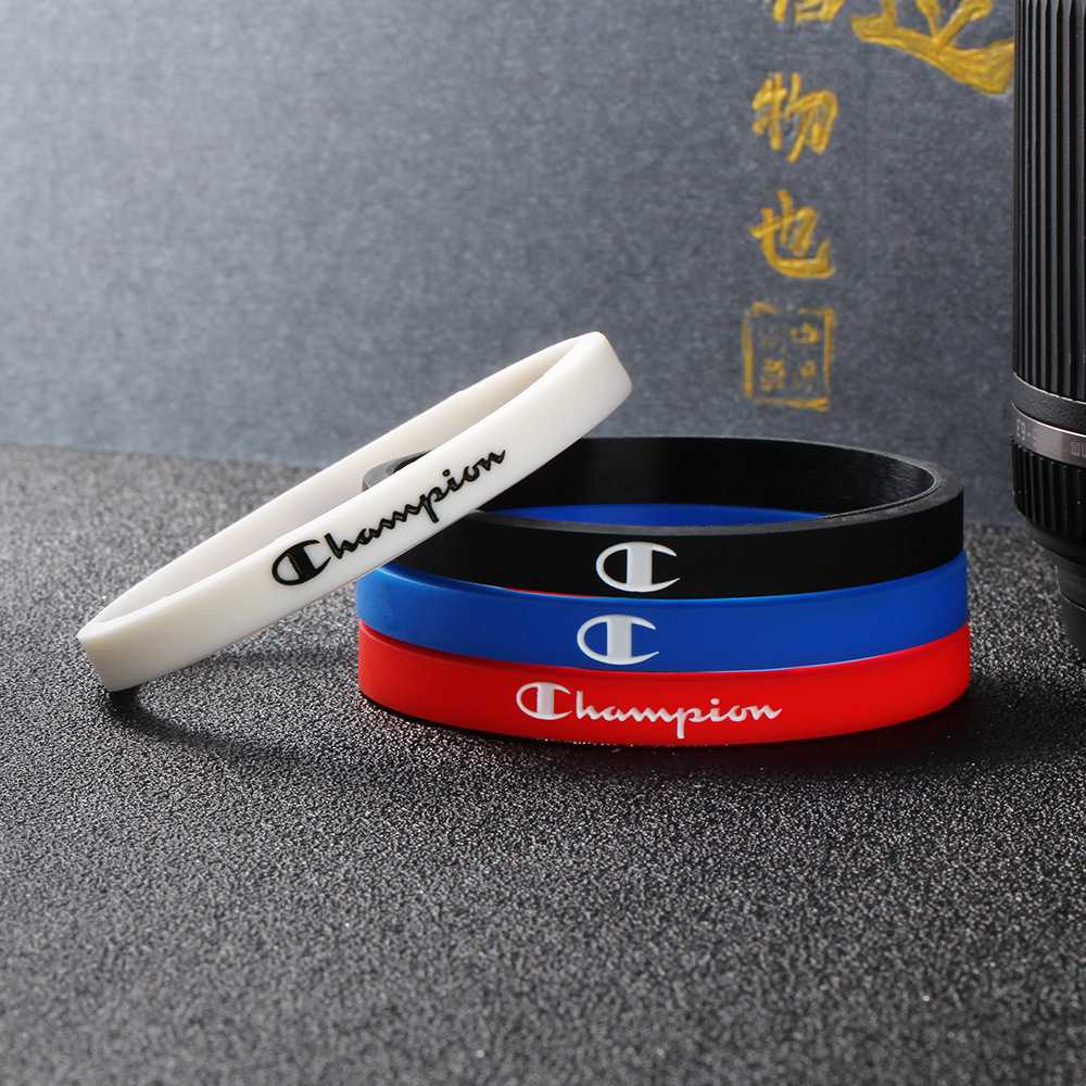 Champion Silicone Bracelet Wristband Pack Of Three RED