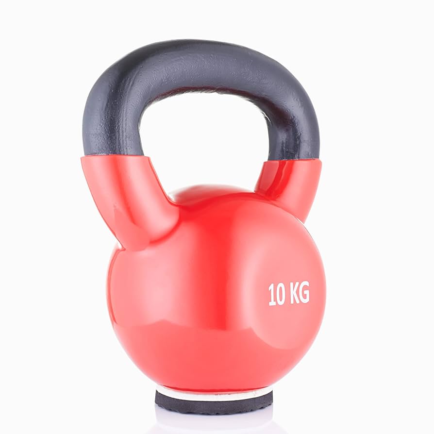 B Fit Vinyl Kettlebell 10kg – Iron Kettlebell for Strength Training