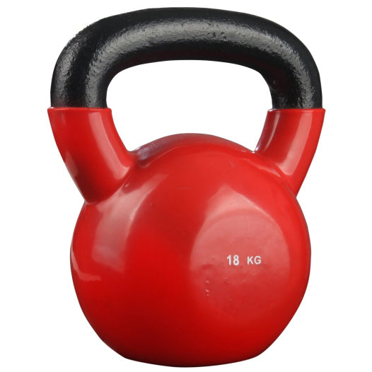 B Fit Vinyl Kettlebell 18kg – Iron Kettlebell for Strength Training
