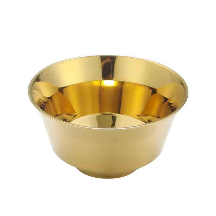 Golden Stainless Steel Noodle Bowl Elegant & Durable Tableware