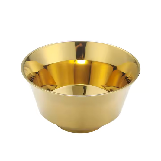 Golden Stainless Steel Noodle Bowl - Elegant & Durable Tableware