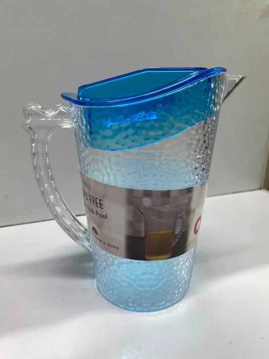 1000ml Ribbed Shape Thermal Oil Jug Transparent Multipurpose Hot Cold Liquid Dispenser