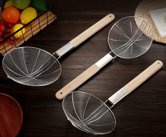 Fries Strainer " Wooden Handle "