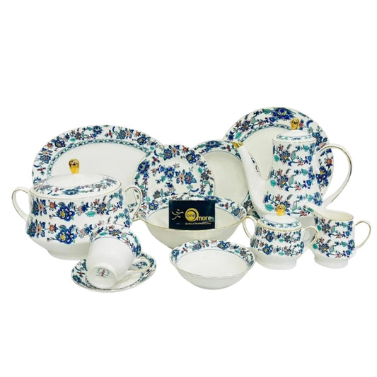 Royal Albert Bone China Dinner Set 61 Piece Elegant Golden Dinnerware for 8 Persons