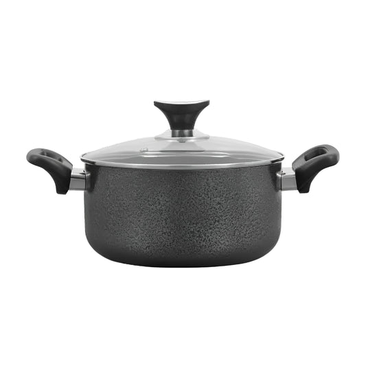 17-Piece Non-Stick Cookware Set Elegant Black Finish with Tempered Glass Lids