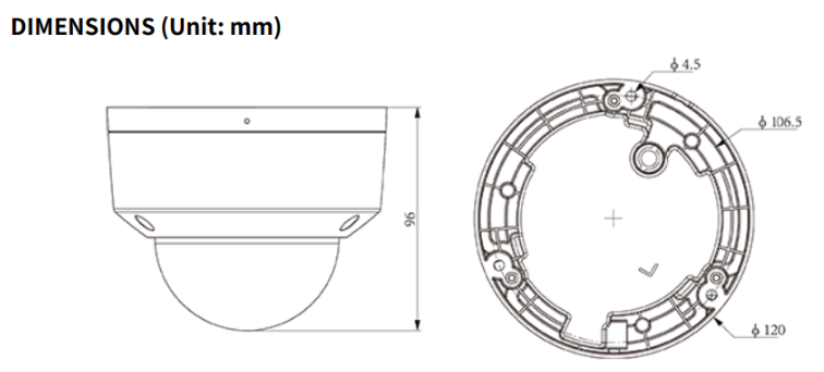 TC-C32KN Spec:I3/A/E/Y/2.8-12mm/V4.2 Tiandy Superlite Dome 2MP Motorized Lense 2.8-12mm