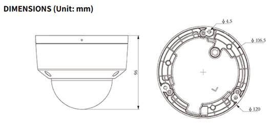 Tiandy Superlite Dome 2MP Motorized Lens - TC-C32KN