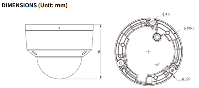 TC-C34KN Spec:I3/A/E/Y/2.8-12mm/V4.2 Tiandy Superlite Dome 4MP Motorized Lense 2.8-12mm