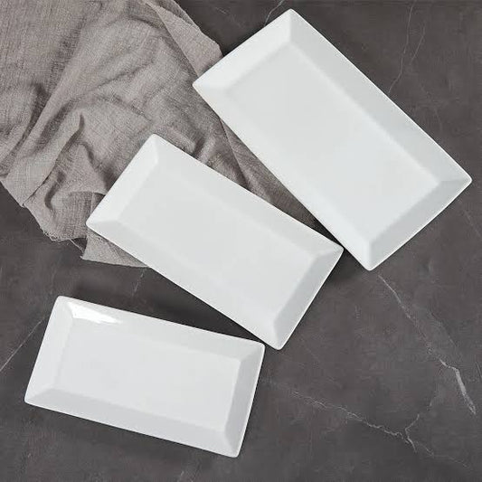 Rectangular White Melamine Platter – 12" x 7.5"