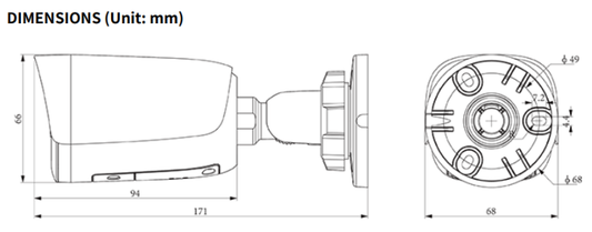 Tiandy Pro Early Warning+SMD 5MP Fixed 4mm Bullet Camera - TC-C35WQ