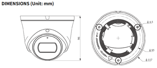 Tiandy TC-C35XS Lite Series 5MP Fixed IR Turret Camera