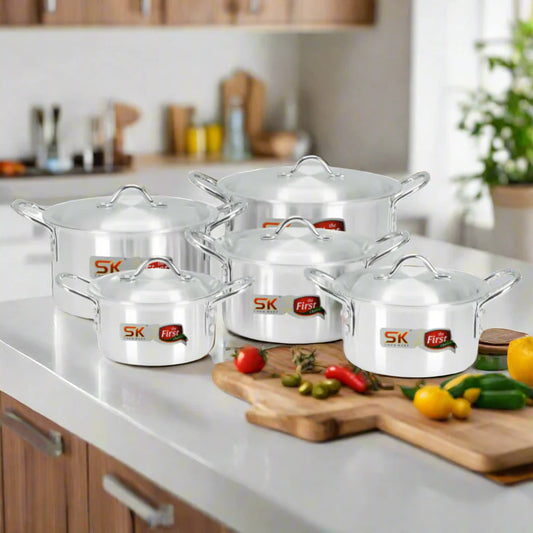 SK Cookware 10 Pieces Aluminum Baby Casserole Set 17 to 26 cm