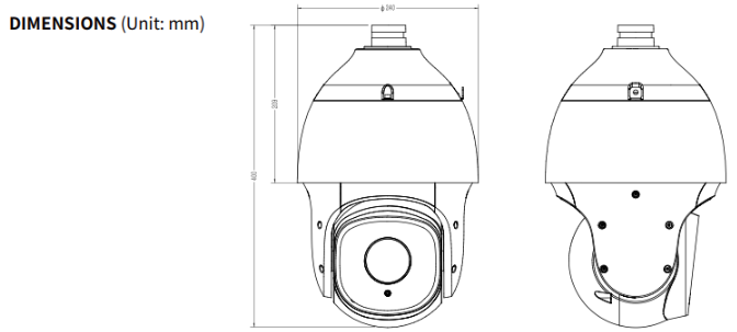 TC-H326S Spec:33X/I/E+/A/V3.0 Tiandy Pro Turbo AI + PTZ 2MP 33X POE+ IP66