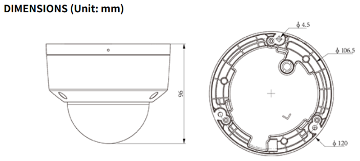TC-C32KN Spec: I3/Y/WIFI/2.8mm/V4.1 Tiandy Spark Wi-Fi Dome 2MP Fixed 2.8mm IP67 IK10