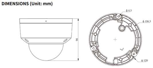 TC-C32KN Spec: I3/Y/WIFI/2.8mm/V4.1 Tiandy Spark Wi-Fi Dome 2MP Fixed 2.8mm IP67 IK10