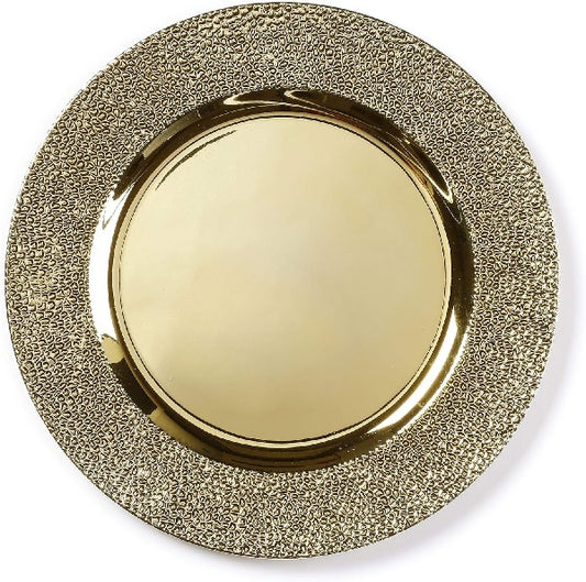 Gold Decal Charger Plates Luxurious Underplates for Elegant Dining