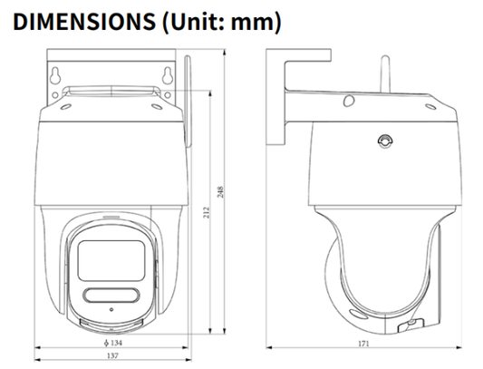 Tiandy Spark Wi-Fi PT 3MP Fixed 4mm IP67 - TC-H334S