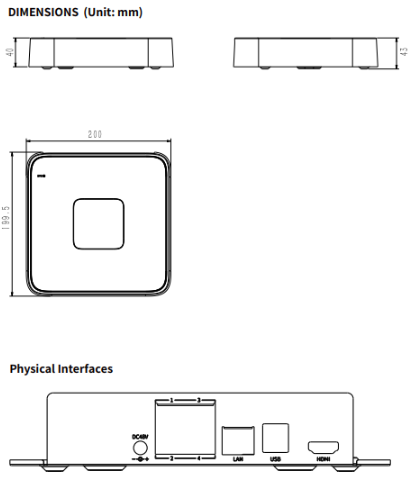 Tiandy H.265 1HDD 4ch PSE NVR - TC-R3104