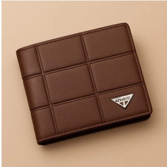 Purilite Select Men's Premium Check Pattern PU Leather Bifold Wallet | Slim Card Holder with Cash Compartments | Available in Black, Brown & Chocolate