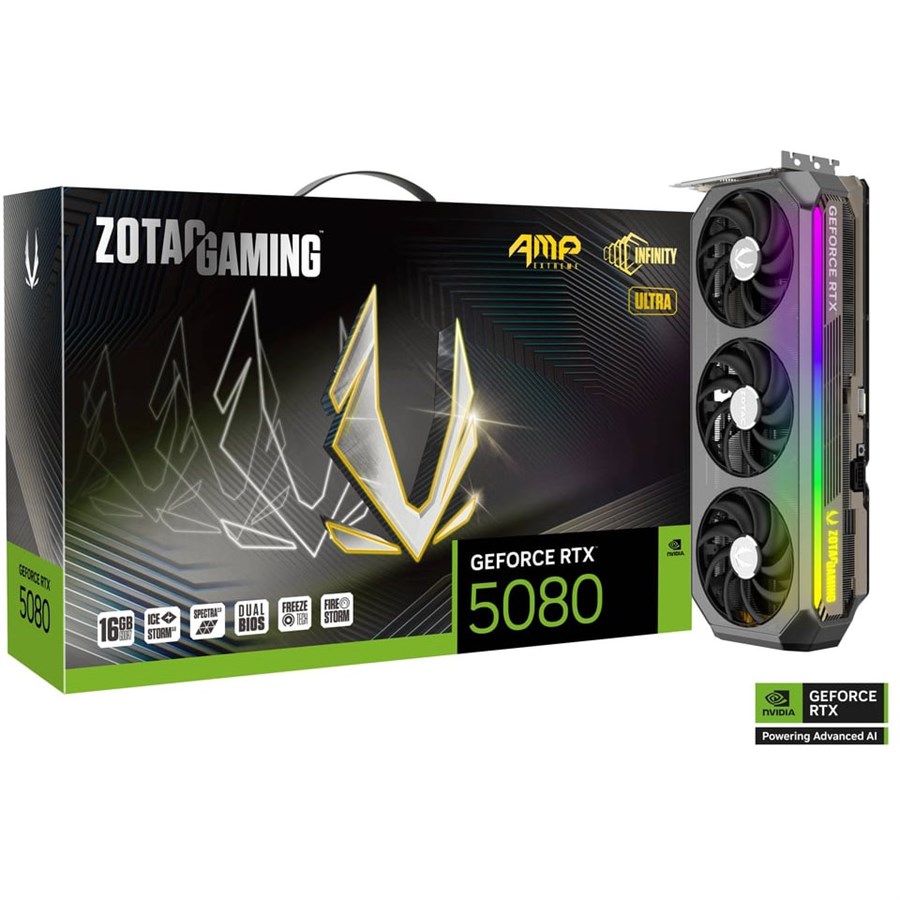 ZOTAC GAMING GeForce RTX 5080 AMP Extreme INFINITY ULTRA 16GB GDDR7 Graphics Card