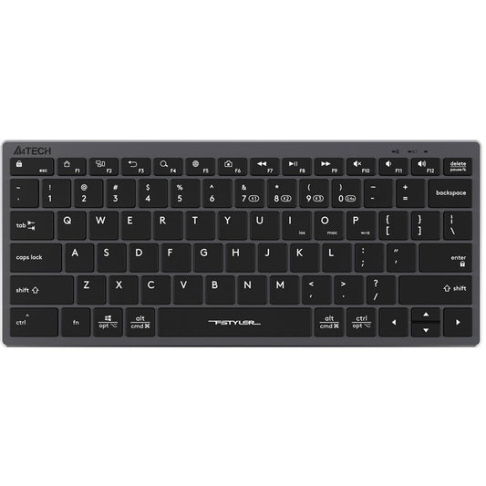 A4Tech Fstyler FBX51C Dual Mode Bluetooth / 2.4G Wireless Compact Rechargeable Keyboard Grey