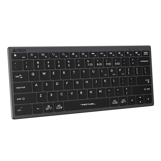 A4Tech Fstyler FBX51C Dual Mode Bluetooth / 2.4G Wireless Compact Rechargeable Keyboard Grey