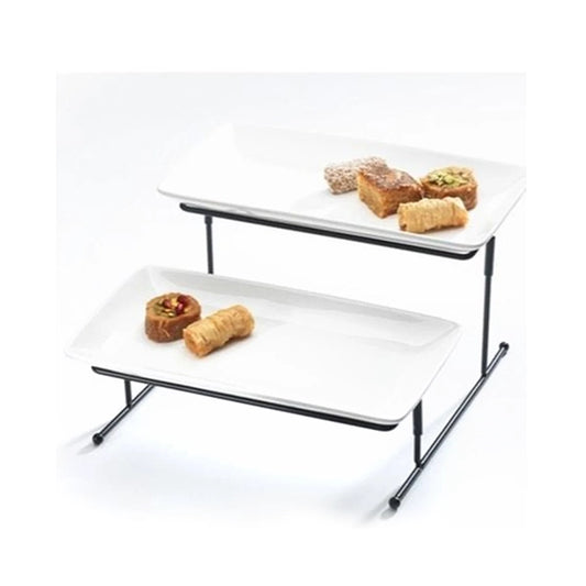 2 Tier Rectangular Serving Tray Stylish & Functional Two-Level Serving Solution