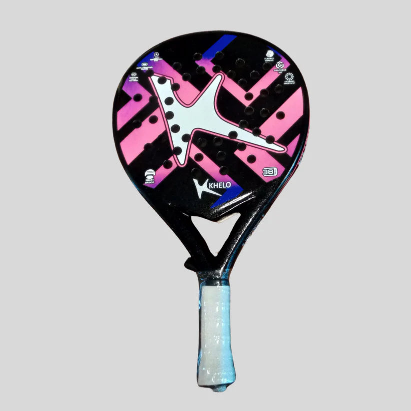 Khelo Blaze 3K Carbon Padel Racket (Pink & Black)