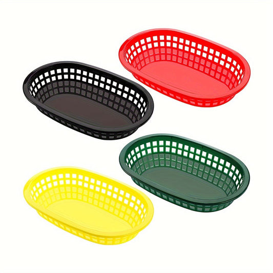 Plastic Serving Trays – Large Size (Set of Vibrant Colors)