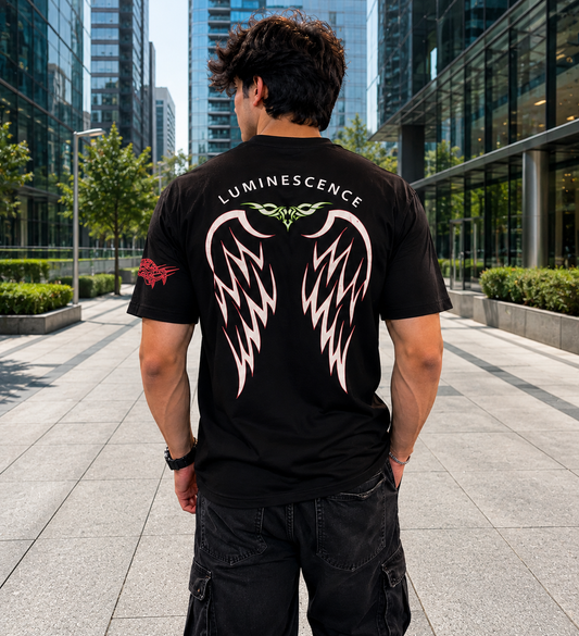 CLEARANCE SALE-Black Tee Shirt | Large Size Performance Training Tee | Fitness Workout Sports Top | Unique Design Athletic Wear