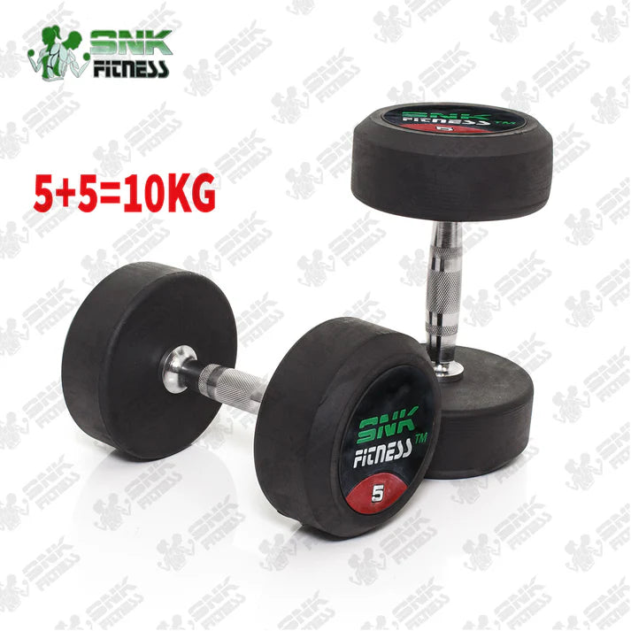 SNK FITNESS 5kg Pair Rubber Coated Dumbbells (Total 10kg)