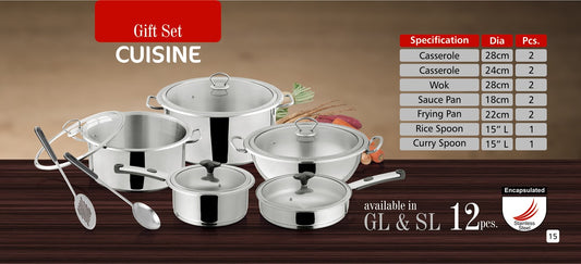 Alpha Stainless Steel Cookware Set 12 Pieces