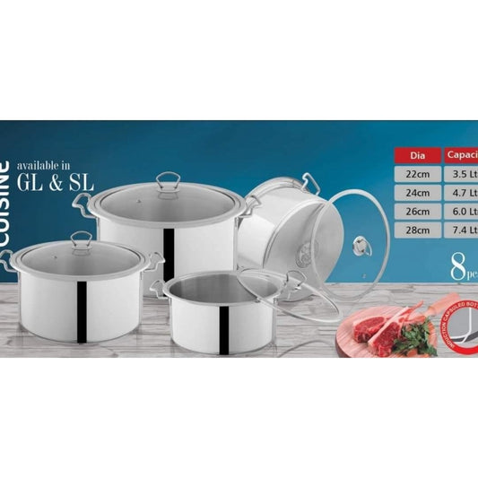 Alpha Stainless Steel Pot Set Durable, Stylish & Compatible with All Stovetops