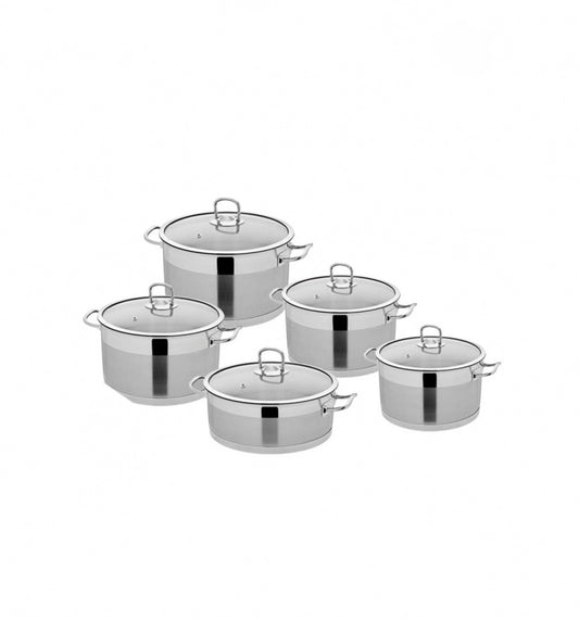 Alpha Stainless Steel Pot Set Durable, Stylish & Compatible with All Stovetops