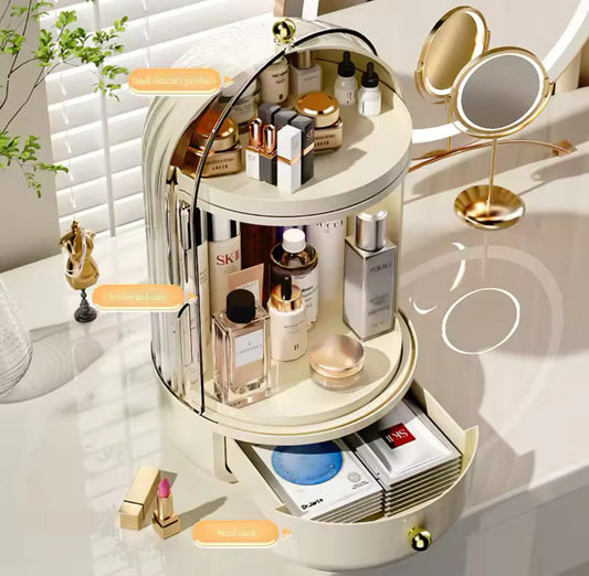 360° Clear Rotating Makeup Organizer Stylish  Spacious Acrylic Storage
