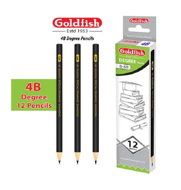 Goldfish Degree 12 Pencil in Cardboard - Available Degree (H - 2H - 3H - 4H - and B - 2B - 3B - 4B)