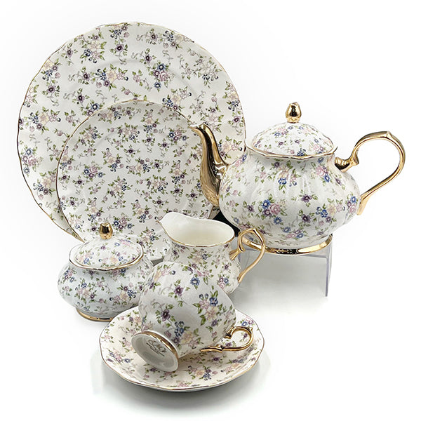 The Tranquil Tea Terrace Elegant Ceramic Tea Set for Sophisticated Serving