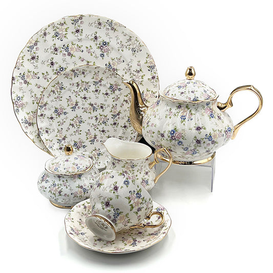 The Tranquil Tea Terrace Elegant Ceramic Tea Set for Sophisticated Serving