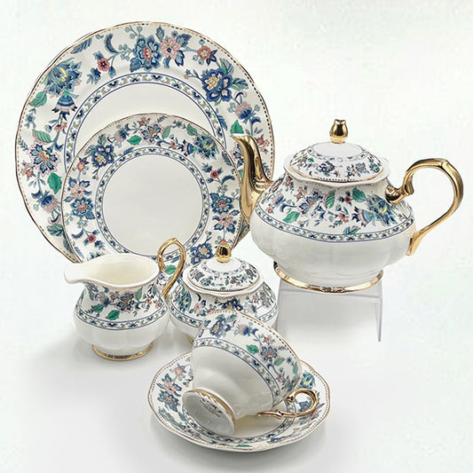 The Tranquil Tea Terrace Elegant Ceramic Tea Set for Sophisticated Serving