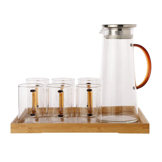 Aspect Glass Jug with Matching Glasses Elegant & Functional Drinkware Set