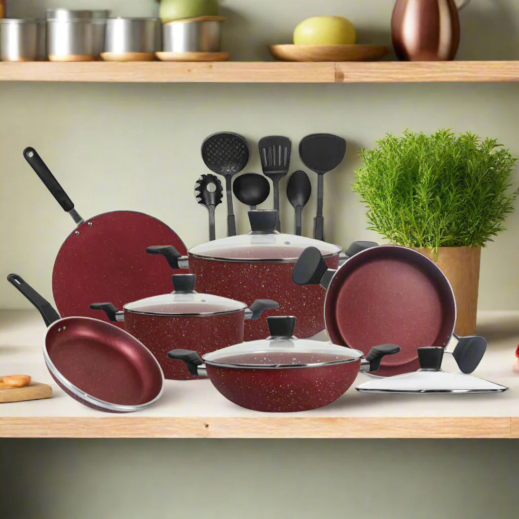 Marble Coating Copper Cook Gift Pack Set 16 Pieces