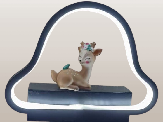 Decorative LED Cloud Wall Light with Fawn Figurine