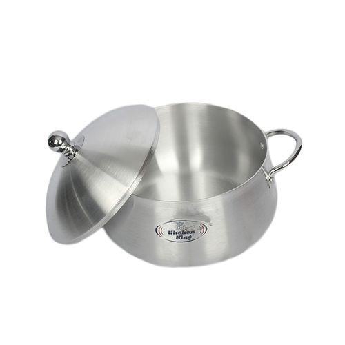 Kitchen King High Quality Aluminium Belly Julia Pot 30cm (Silver)