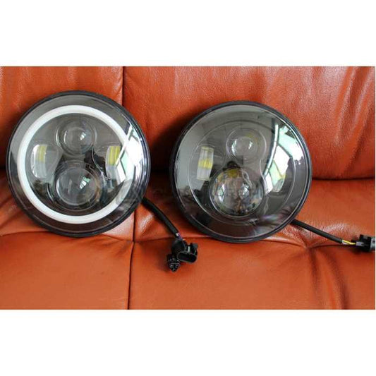 Jeep LED Projection Headlight with Round DRL 7-Inch Power & Style