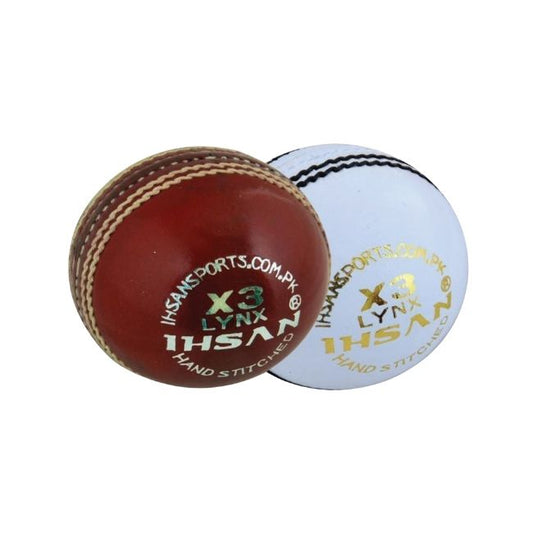 Ihsan Lynx X-3 Cricket Ball (Pack of 6) Reliable, Durable & Match-Ready