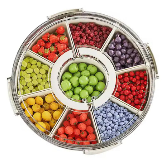 Multi Grids Seasoning Storage Box with Lid, Transparent Divided Tray for Snacks, Spices, Fruits, and Candy