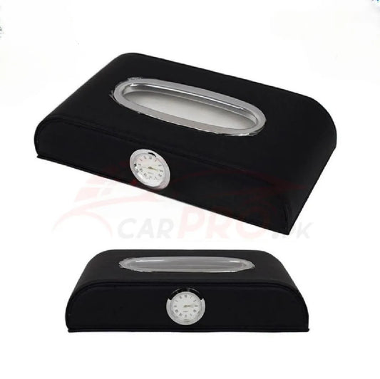 Purilite Select Tissue Box with Watch for Car, Home & Office – Durable Dashboard Organizer